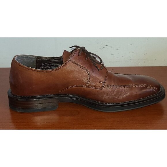 Men's SKECHERS MAESTRO Shoes Sz.10 Lace-Up Italian Brown Square Bicycle Toe - Picture 5 of 11